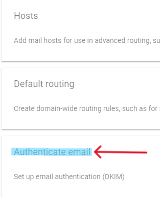 Authenticate Email Step - Click on Authenticate email option