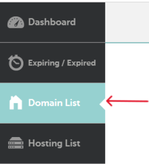 Domain List Step - Select your domain from the domain list