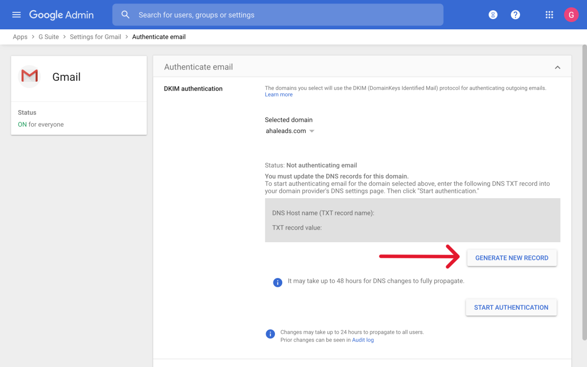 Generate New Record Step - Click on Generate New Record button