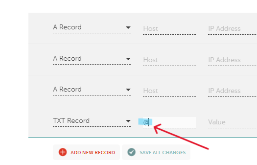 Host Name @ Step - Input @ symbol in the Host field